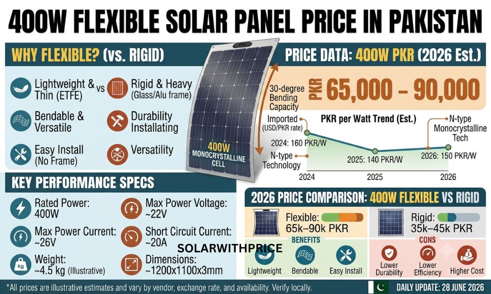 400W Flexible Solar Panel Price in Pakistan 2026