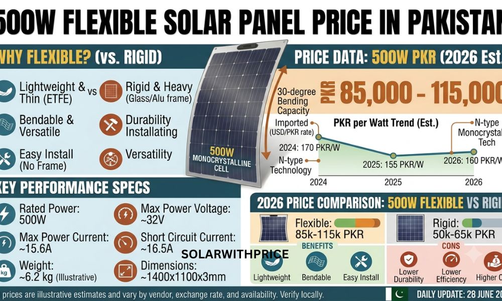 500W Flexible Solar Panel Price in Pakistan 2026