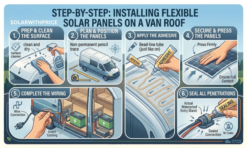 Step-by-Step: Installing Flexible Solar Panels on a Van Roof