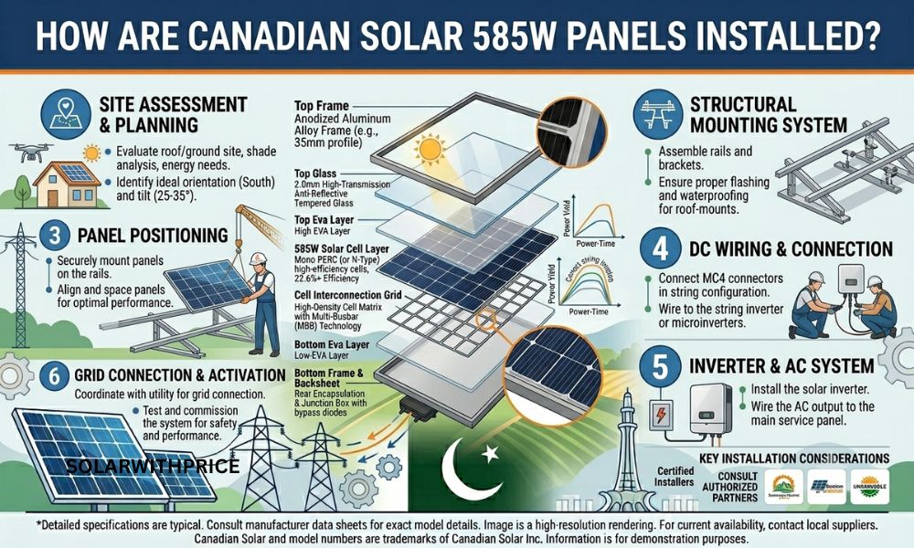 How Are Canadian Solar 585W Panels Installed?