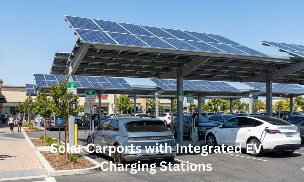 Solar Carports with Integrated EV Charging Stations