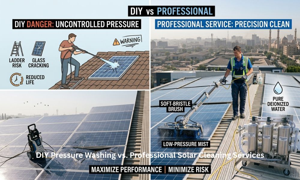 DIY Pressure Washing vs. Professional Solar Cleaning Services
