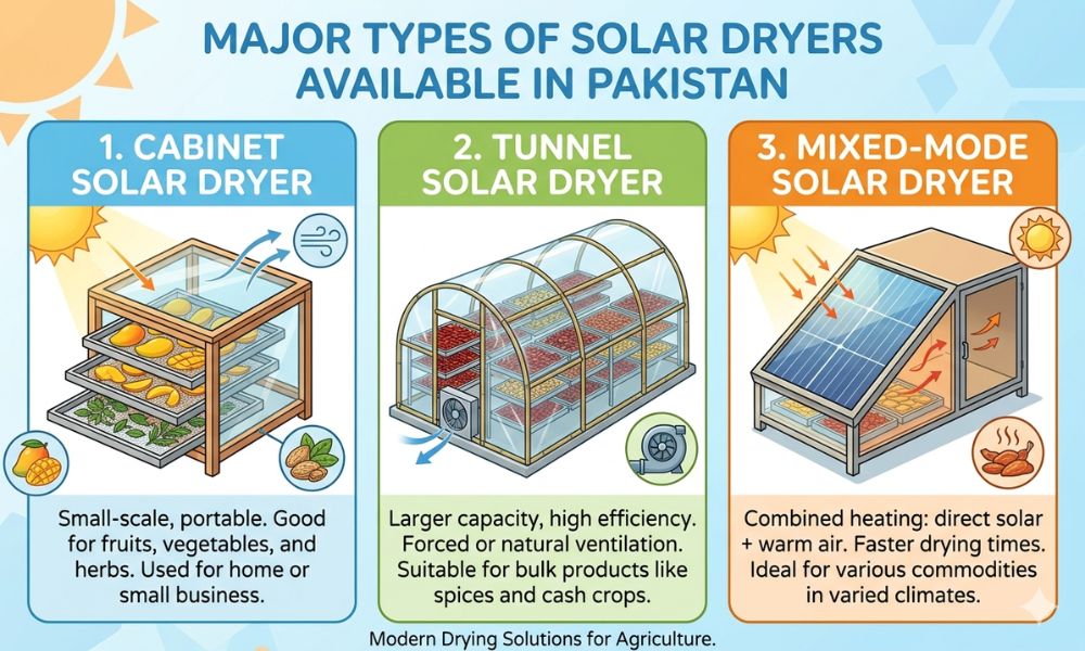 Major Types of Solar Dryers Available in Pakistan