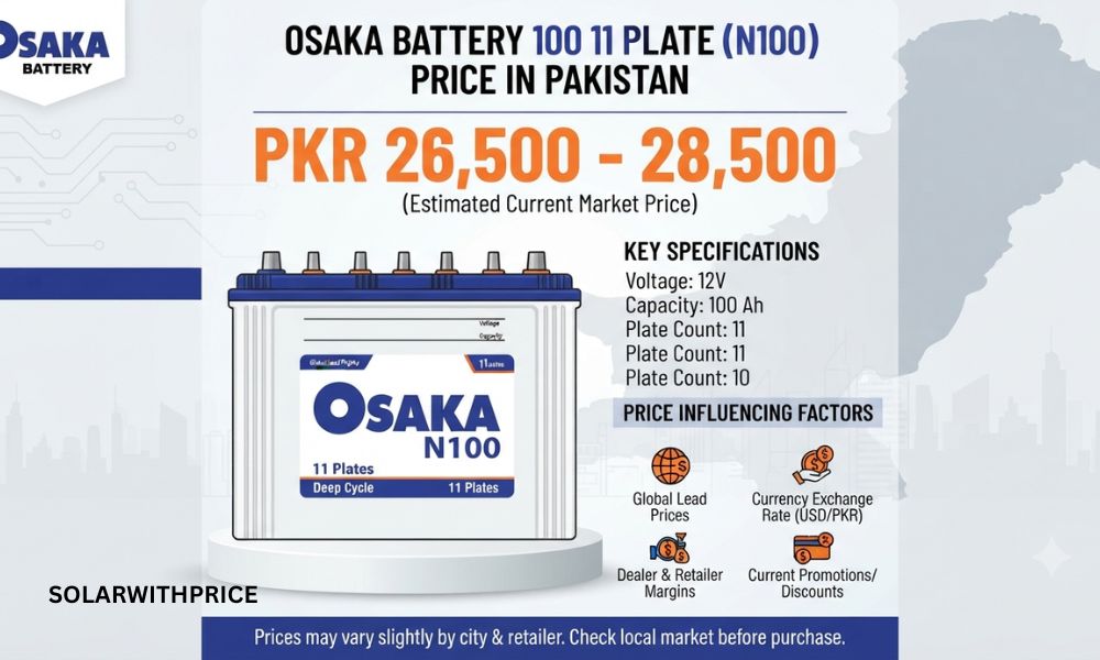 Osaka Battery 100 11 Plate Price in Pakistan 2026