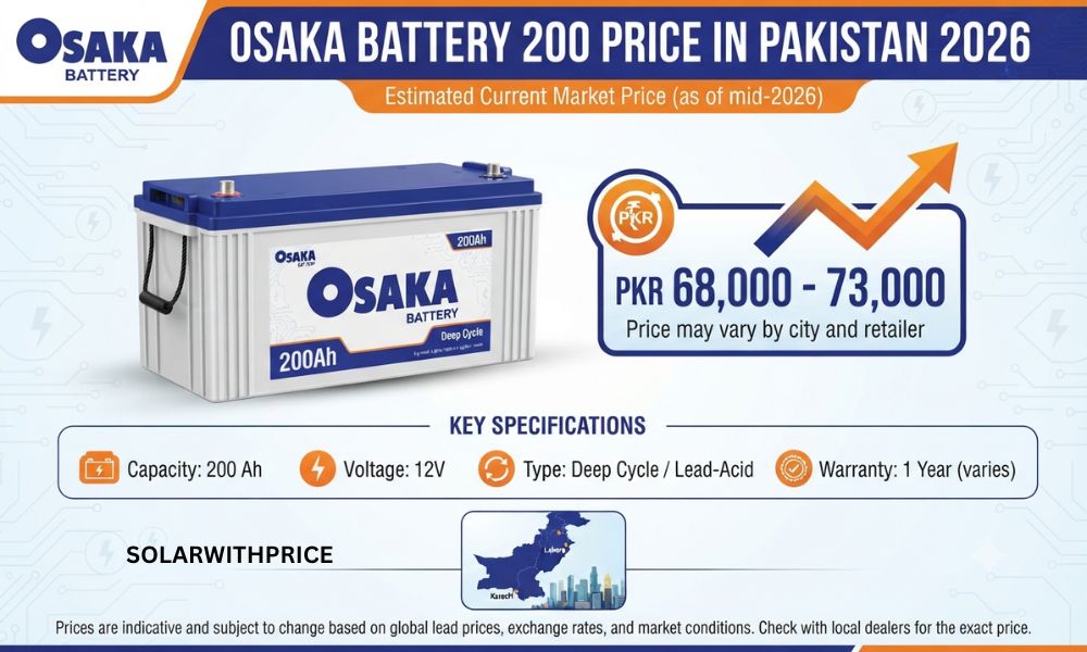 Osaka Battery 200 Price in Pakistan 2026