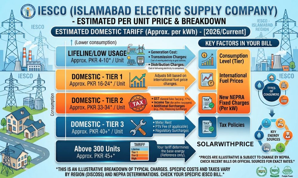 IESCO (Islamabad Electric Supply Company) Per Unit Price