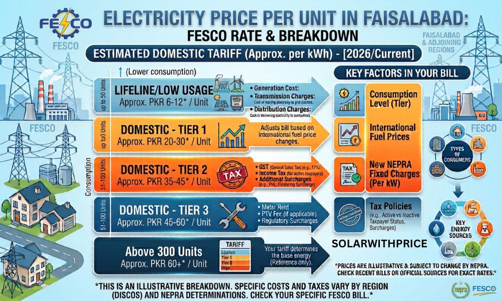 FESCO (Faisalabad Electric Supply Company) Per Unit Price