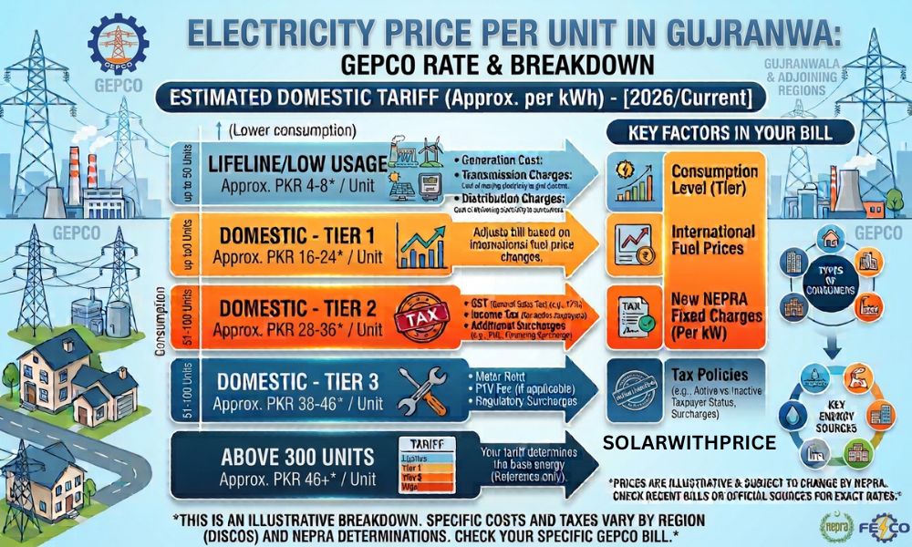 GEPCO (Gujranwala Electric Power Company) Per Unit Price