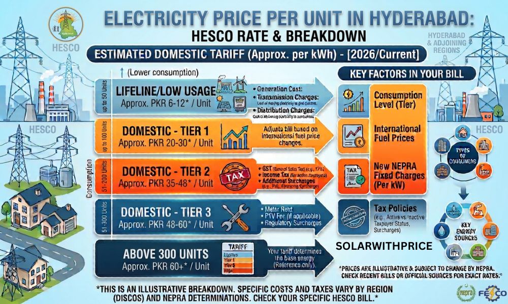 HESCO (Hyderabad Electric Supply Company) Per Unit Price
