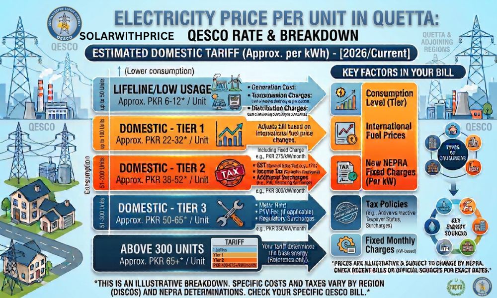 QESCO (Quetta Electric Supply Company) Per Unit Rate