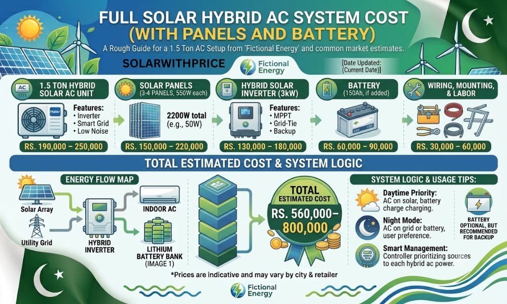 Full Solar Hybrid AC System Cost (With Panels and Battery)