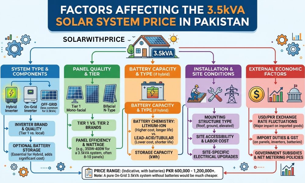 Factors That Affect the 3.5kVA Solar Price in Pakistan