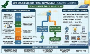 6kW Solar System Cost in Pakistan
